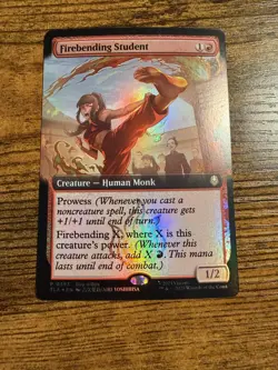 MTG Magic The Gathering Avatar Firebending Student Extended Art Promo FOIL - Image 1