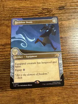 MTG Magic The Gathering Avatar Swiftfoot Boots PROMO Borderless Showcase - Image 1