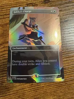 MTG Magic The Gathering Avatar Sokka's Charge Eternal Borderless Showcase FOIL - Image 1