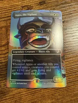 MTG Magic The Gatherin Avatar Appa the Vigilant Eternal Borderless Showcase FOIL - Image 1
