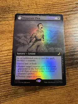 MTG Magic The Gathering Avatar Rare FOIL Extended Art Desperate Plea - Image 1