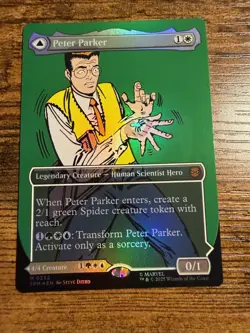 MTG Spider-Man Peter Parker Amazing Spider Man Borderless Foil 0232 - Image 1