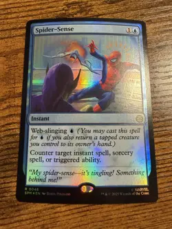 MTG Magic The Gathering Spider-Man Rare FOIL Spider-Sense - Image 1
