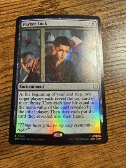 MTG Magic The Gathering Spider-Man Rare FOIL Parker Luck - Image 1