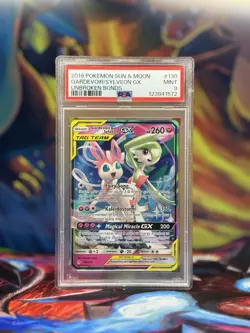 2019 Pokemon Gardevoir & Sylveon GX 130/214 PSA 9 Mint Tag Team Unbroken Bonds - Image 1