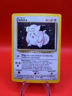Clefairy Holo - Pokemon Base Set Unlimited - Moderately Played - WOTC Card 1999 - Image 1