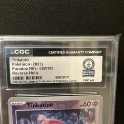 Pokemon WORLD RECORD 1 of 1 Tinkatink 082/182 Reverse Holo Paradox Rift - Image 3