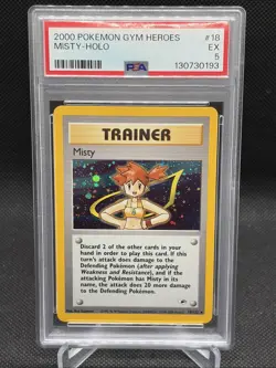 2000 Pokemon Gym Heroes MISTY HOLO RARE SP #18/132 PSA 5! - Image 1