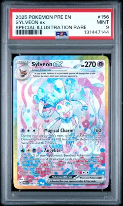 2025 POKEMON PRE EN-PRISMATIC EVOLUTIONS #156 SYLVEON EX PSA 9 - Image 1