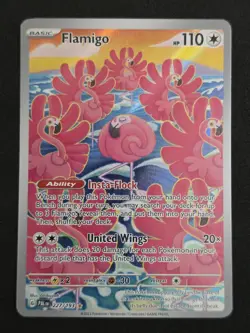 Pokemon TCG Flamigo 227/193 Illustration Rare Paldea Evolved - Image 1