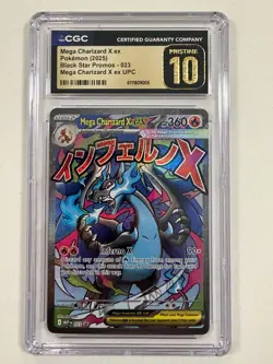2025 POKEMON MEP EN-ME BLACK STAR PROMO #023 MEGA CHARIZARD X EX CGC 10 PRISTINE - Image 1