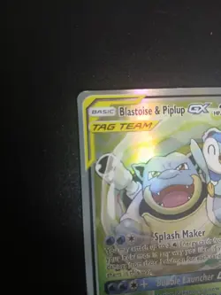 Pokemon TCG Blastoise & Piplup GX Alternate Full Art 215/236 SM Cosmic Eclipse - Image 5