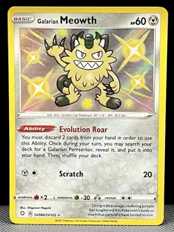 Galarian Meowth SV086/SV122 Shining Fates: Shiny Vault Pokemon TCG NM - Image 1