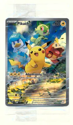 2023 POKEMON TCG SCARLET & VIOLET PIKACHU BLACK STAR PROMO 027 - SEALED - Image 1