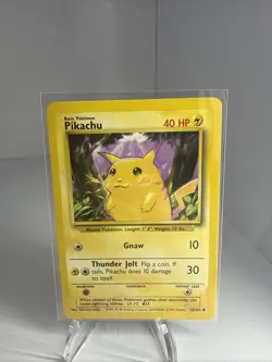 Pokemon TCG Pikachu Yellow Cheeks Unlimited Base Set 1999 58/102 LP Common - Image 1