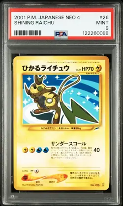 Pokemon Shining Raichu Japanese Holo PSA 9 New Cert Japanese Neo Destiny - Image 1
