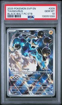 Thundurus Black Bolt Pokemon Center Etb Pokemon Black Star Promo SVP209 PSA 10 - Image 1