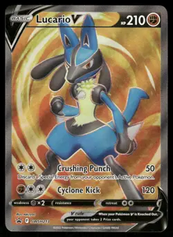 Pokemon Cards Lucario V SWSH213 SWSH Black Star Promo NM - Image 1