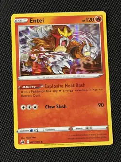 Entei Pokemon TCG Crown Zenith Holo Rare Card #021/159 NM Condition - Image 1