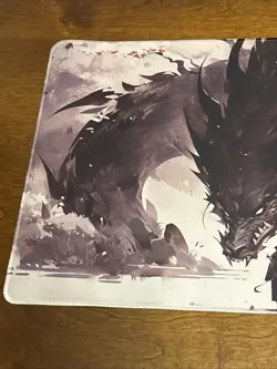 MTG Playmat 24x14 in Stitched Edges Shadow Dragon for TCG Card Game - Image 4