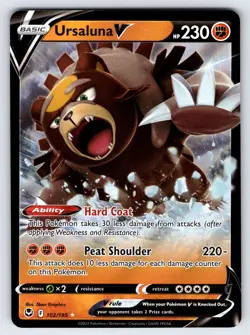 Ursaluna V 102/195 2022 Silver Tempest Pokemon Card Ultra Rare Full Art - Nm - Image 1