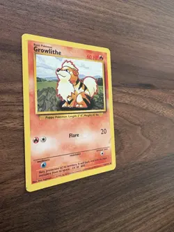 Pokemon TCG Growlithe Base Set 28/102 Regular Unlimited Uncommon Card MP - Image 3