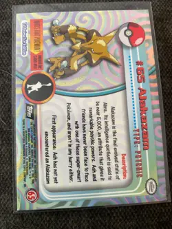 Alakazam #65 Topps 2000 TV Animation Edition Pokemon Card Blue Label - Image 2