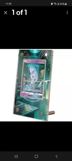 Mewtwo GX Alternate Art Custom Pokemon Card Display Case (Card not Included) - Image 1
