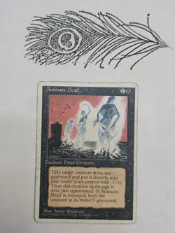 Animate Dead 4th Edition Regular Card Non Foil Magic The Gathering HP - Image 1