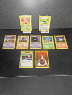 Pokemon TCG Base Set Shadowless 9 Card Lot Uncommon-Common (LP-MP) - Image 1