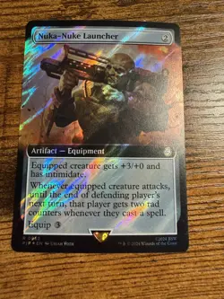 MTG Magic The Gathering SURGE FOIL Extended Art Nuka-Nuke Launcher - Image 1