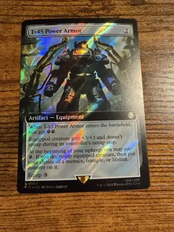 MTG Magic The Gathering SURGE FOIL Extended Art T-45 Power Armor - Image 1