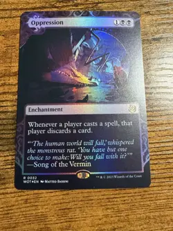 MTG Magic The Gathering Borderless Showcase FOIL Oppression - Image 1