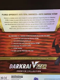 Pokemon TCG: Darkrai VSTAR Premium Collection Box NEW FACTORY SEALED 8 Boosters - Image 4
