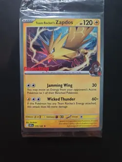 Pokemon TCG Team Rocket’s Zapdos - Destined Rivals GameStop Promo, Sealed - Image 1