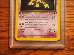 Pokemon 2000 1st Edition Team Rocket Dark Alakazam rare foil card PSA 7 - Image 3