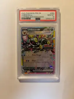 2025 POKEMON UMBREON EX SURPRISE BOX EXCLUSIVE GRADED PSA10 #060 STAMPED HOLO - Image 1