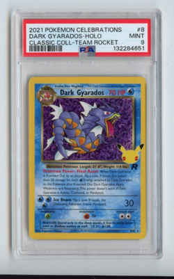 2021 POKEMON CELEBRATIONS CLASSIC COLLECTION #8 DARK GYARADOSH OLO PSA 9 Rocket - Image 1