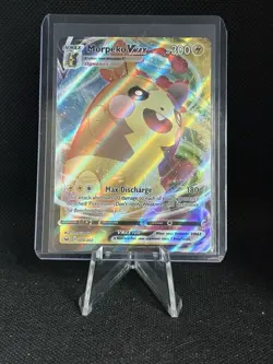 Pokemon TCG Morpeko VMAX Holo Ultra Rare Sword & Shield Base Set 080/202 - Image 1