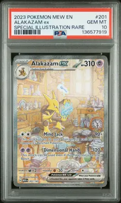 2023 POKEMON MEW EN-151 SPECIAL ILLUSTRATION RARE #201 ALAKAZAM EX PSA 10 - Image 1