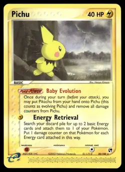 2003 Pokemon - Sandstorm Pichu Basic/Rare #20/100 - Image 1