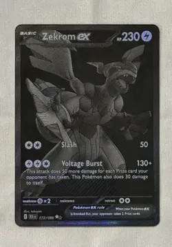 2024 Pokemon Zekrom ex BWR Grading Contender Mint Black Bolt #172 - Image 1