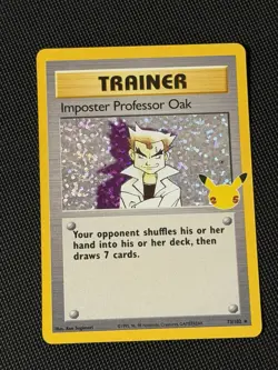 Pokemon 25th Anniversary Imposter Professor Oak 73/102 Holo Rare Celebrations - Image 1