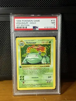 1st Edition Venusaur 1999 Pokemon Game #15 Holo PSA 7 NM - Image 1