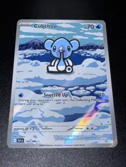 Pokemon TCG Cubchoo Illustration Rare Black Bolt 109/086 English - Image 1