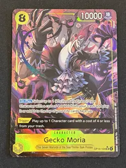 Gecko Moria OP14-104 SR Alternate Art Azure Sea's Seven One Piece English NM - Image 2