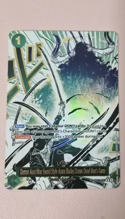 Demon Aura Nine Sword Style Asura Blades Drawn Dead Man's Game [Alt Art]OP12-037 - Image 1