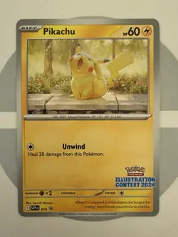 Pikachu SVP214 Illustration Contest 2024 Promo Pokemon Card SV BSP PTCG NM - Image 1