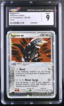 CGC 9 MINT Aggron ex 2003 EX Sandstorm 95/100 Holo Pokemon Card - Image 1