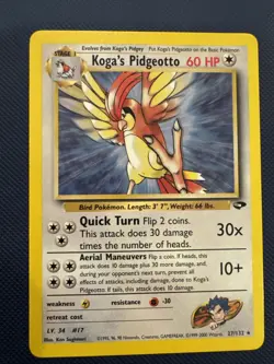 Pokemon Card - Koga's Pidgeotto Gym Challenge 27/132 Rare Non Holo - Image 1